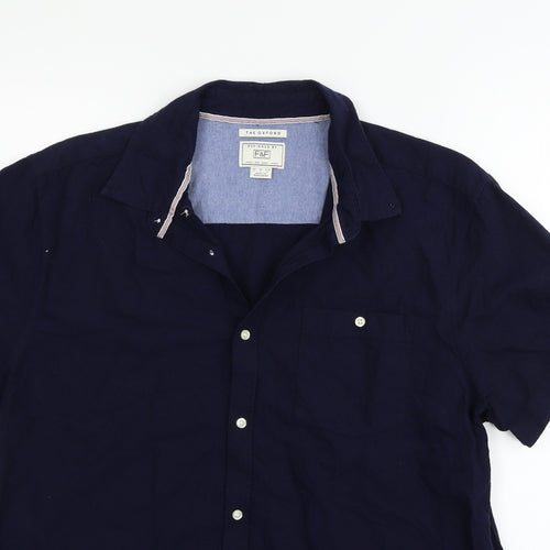 F&F Mens Blue Houndstooth   Button-Up Size L