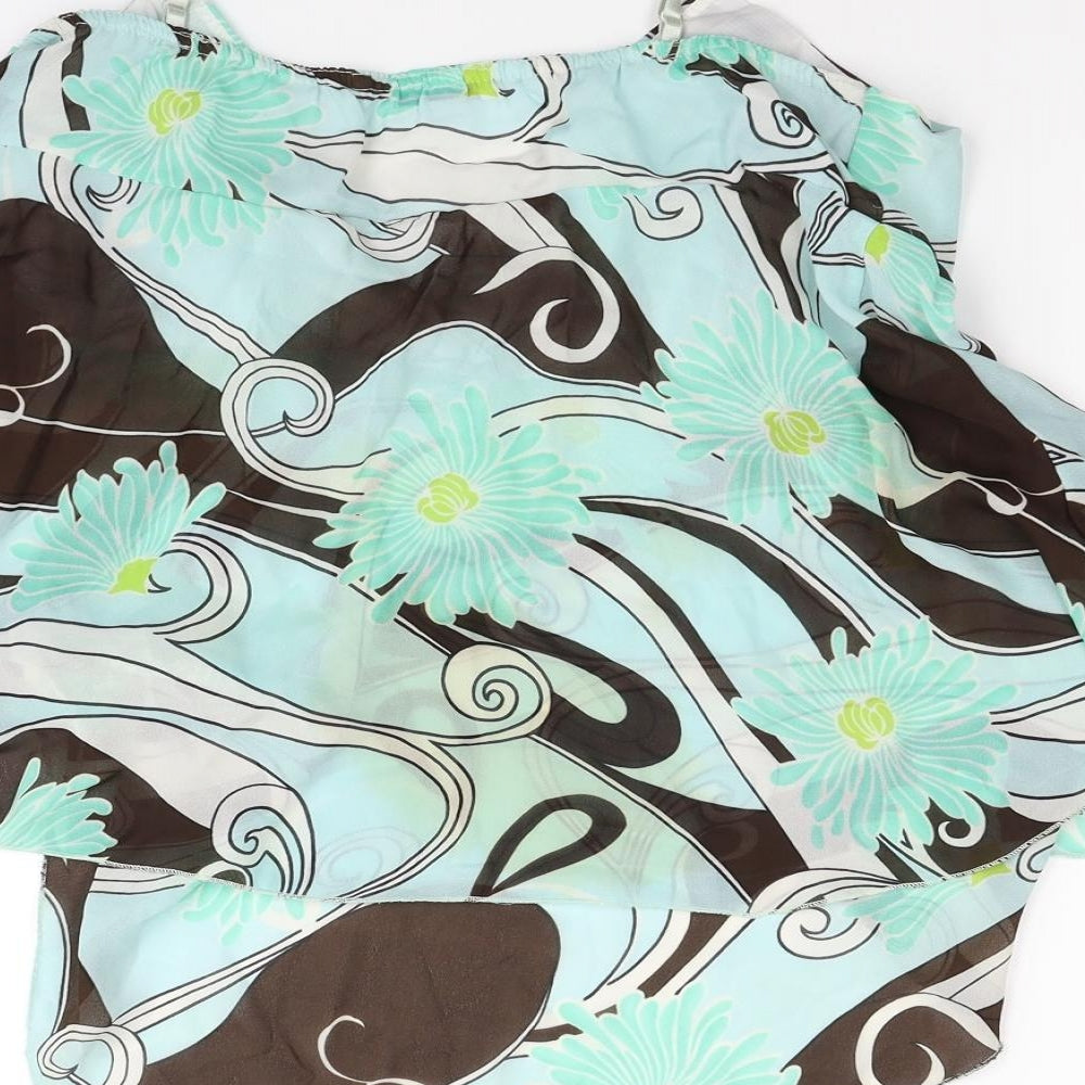 one Womens Green Floral  Basic Tank Size 18