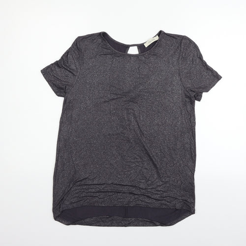 Oasis Womens Grey Houndstooth  Basic T-Shirt Size S