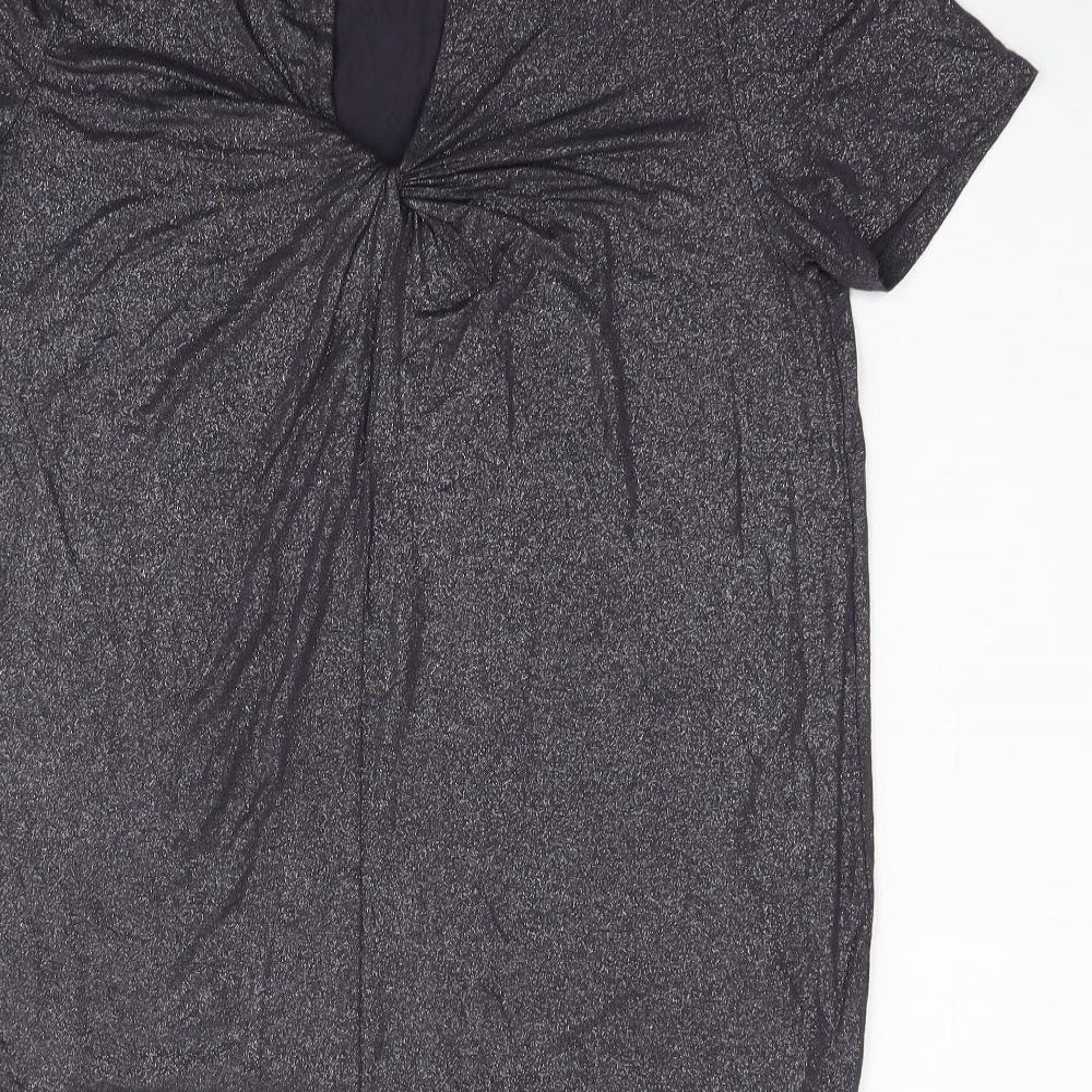 Oasis Womens Grey Houndstooth  Basic T-Shirt Size S