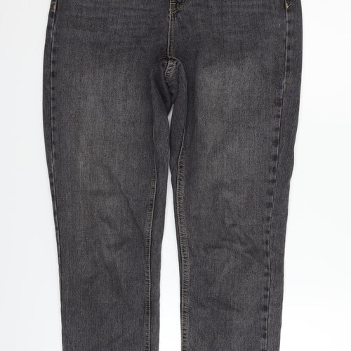 Topshop Womens Grey   Straight Jeans Size M L27 in