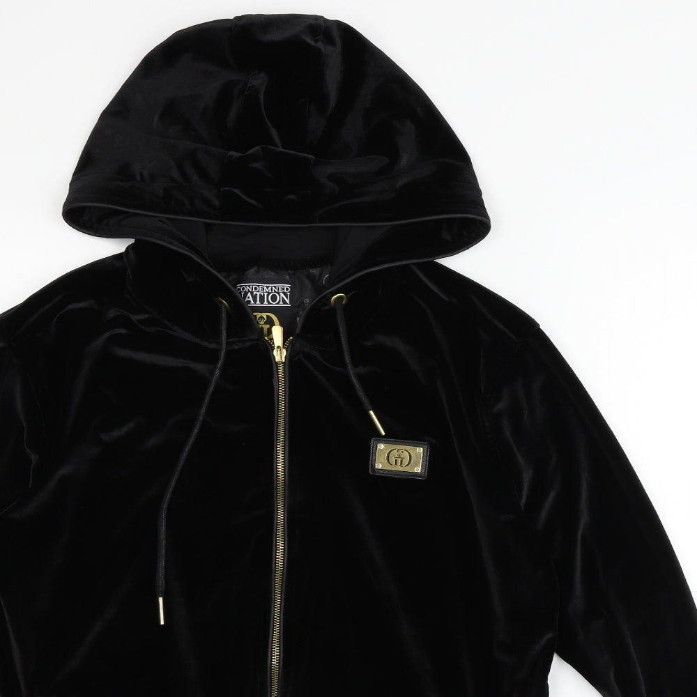 Condemned Nation Mens Black   Full Zip Hoodie Size M