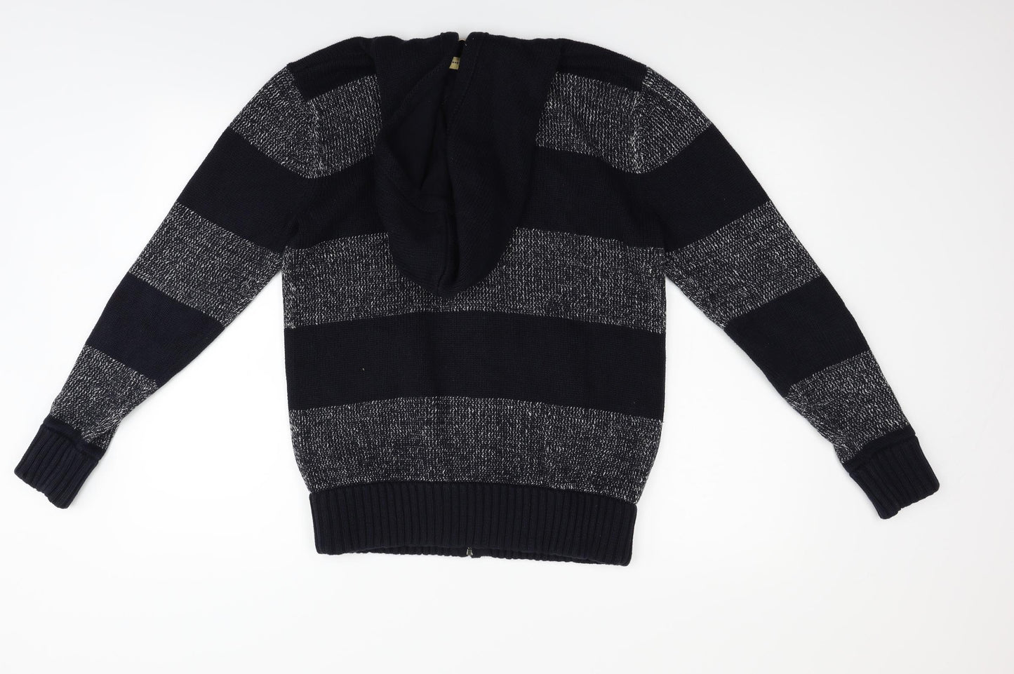 Marks and Spencer Mens Blue Striped  Full Zip Jumper Size S