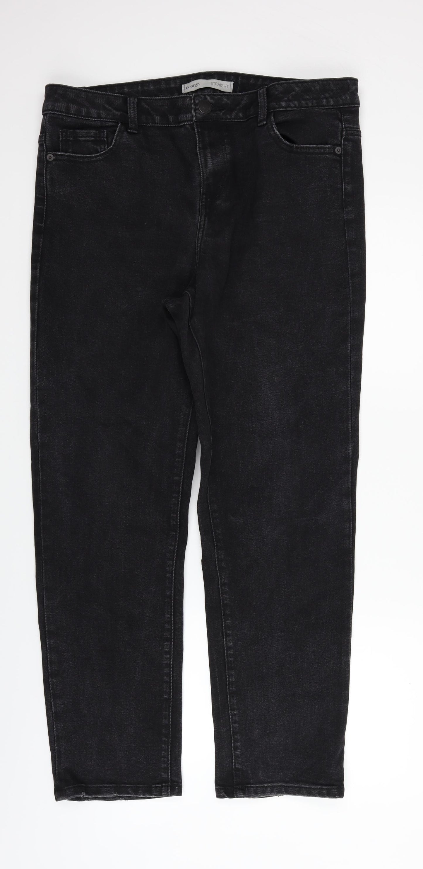 George Mens Black   Straight Jeans Size 16 L27 in