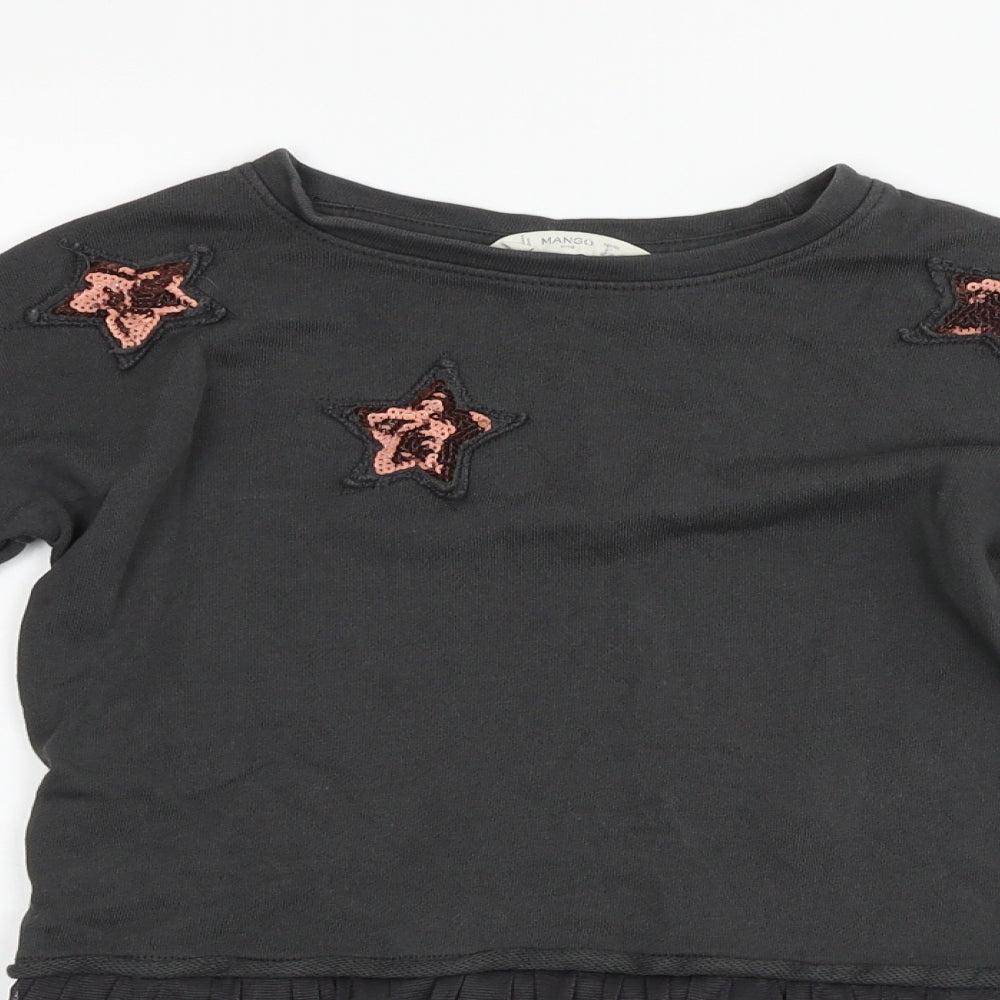 Mango Girls Grey   Fit & Flare  Size 7-8 Years  - star