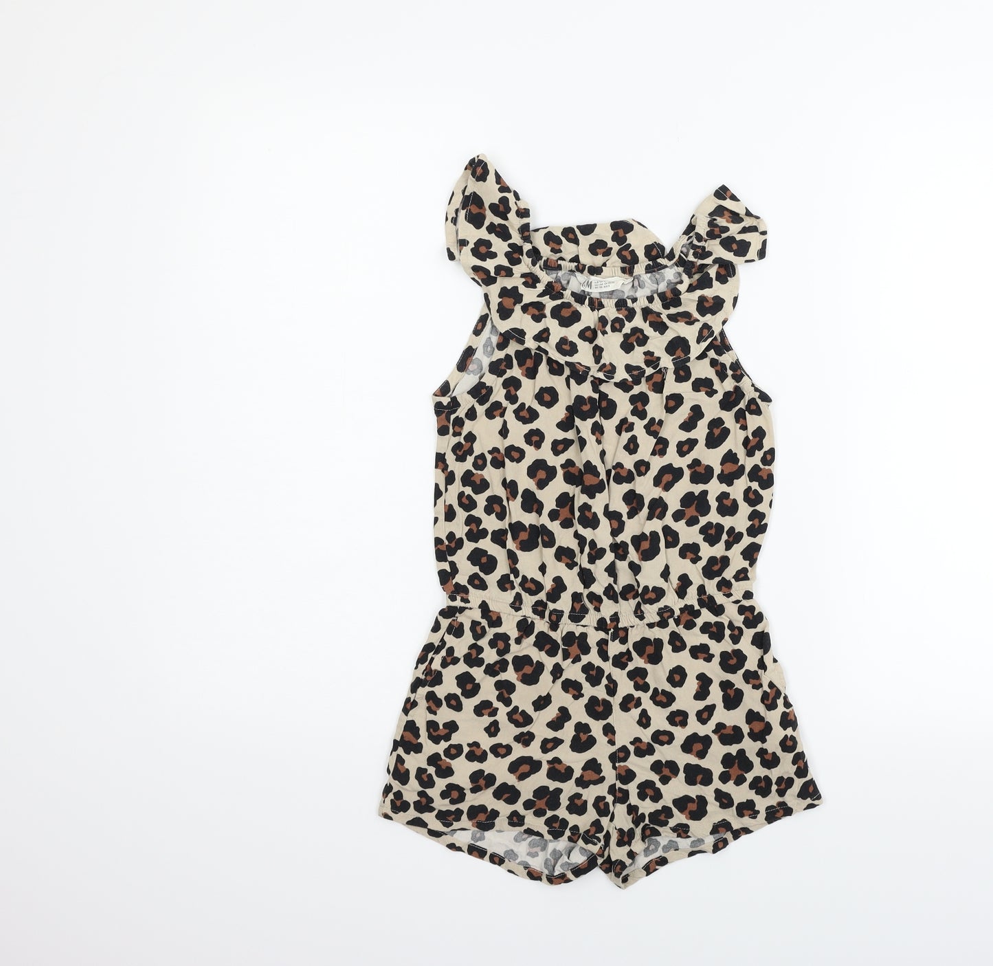 H&M Girls Beige Animal Print  Jumpsuit One-Piece Size 8-9 Years