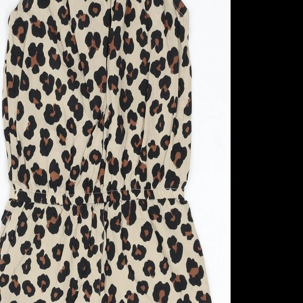 H&M Girls Beige Animal Print  Jumpsuit One-Piece Size 8-9 Years