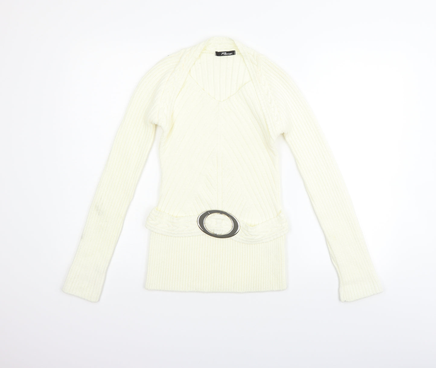 Jane Norman Womens White   Pullover Jumper Size 10