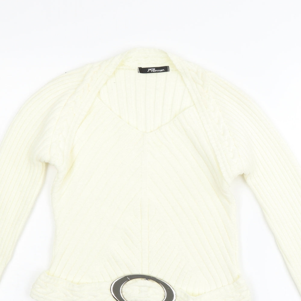 Jane Norman Womens White   Pullover Jumper Size 10
