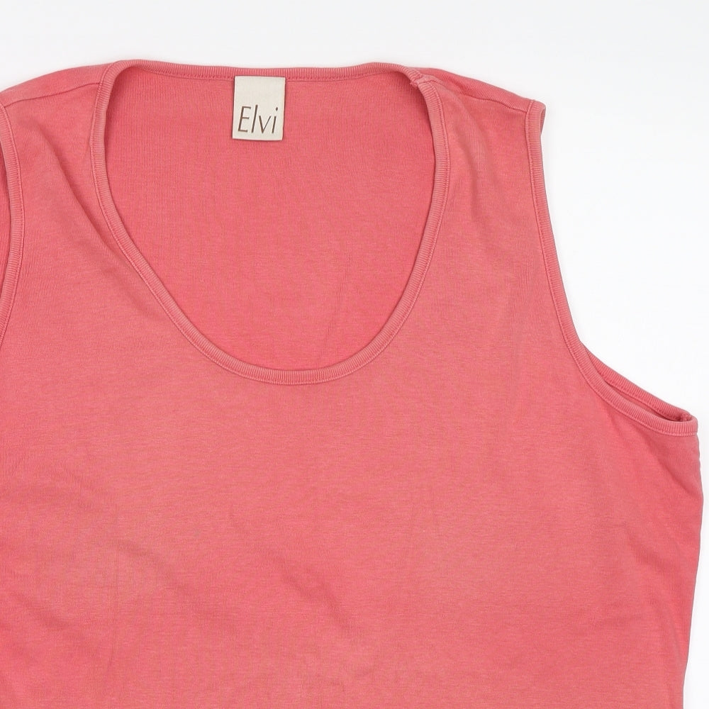 ELVI Womens Pink   Basic Tank Size L