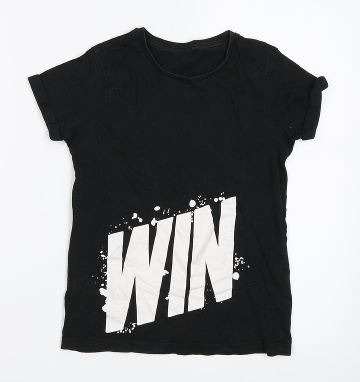 George Boys Black   Basic T-Shirt Size 8-9 Years