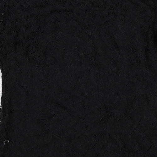 Unikd Paris Womens Black  Lace Basic Blouse Size S