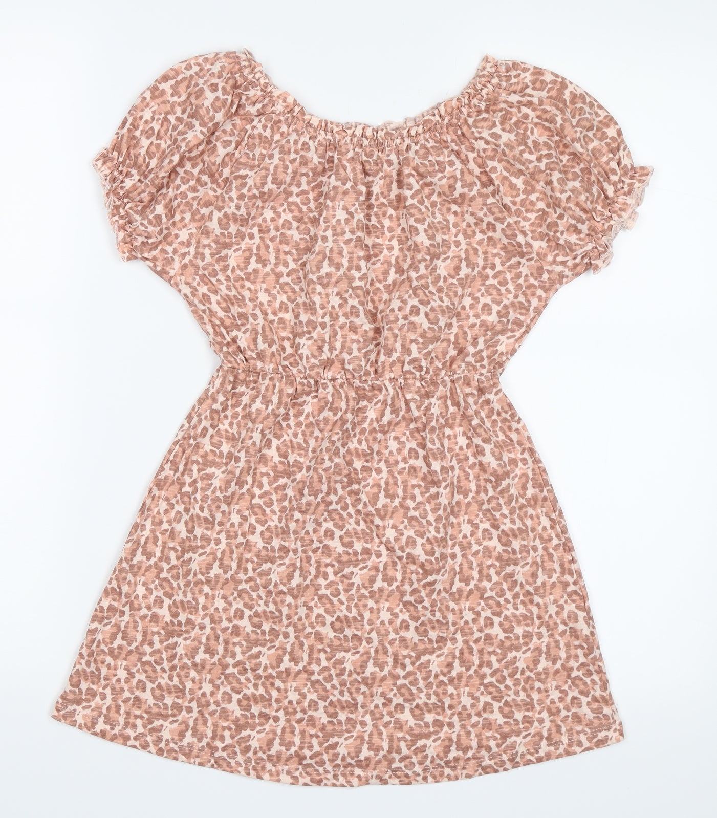 George Girls Pink Animal Print  Skater Dress  Size 6-7 Years