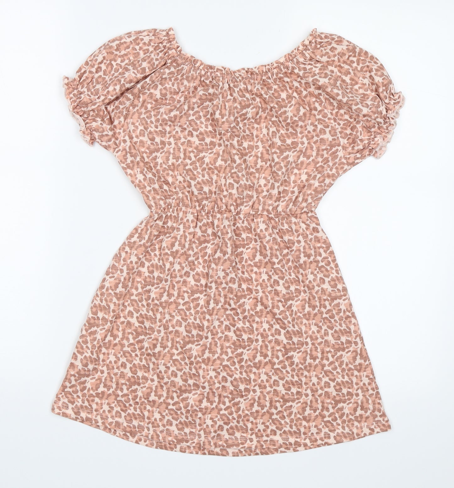 George Girls Pink Animal Print  Skater Dress  Size 6-7 Years
