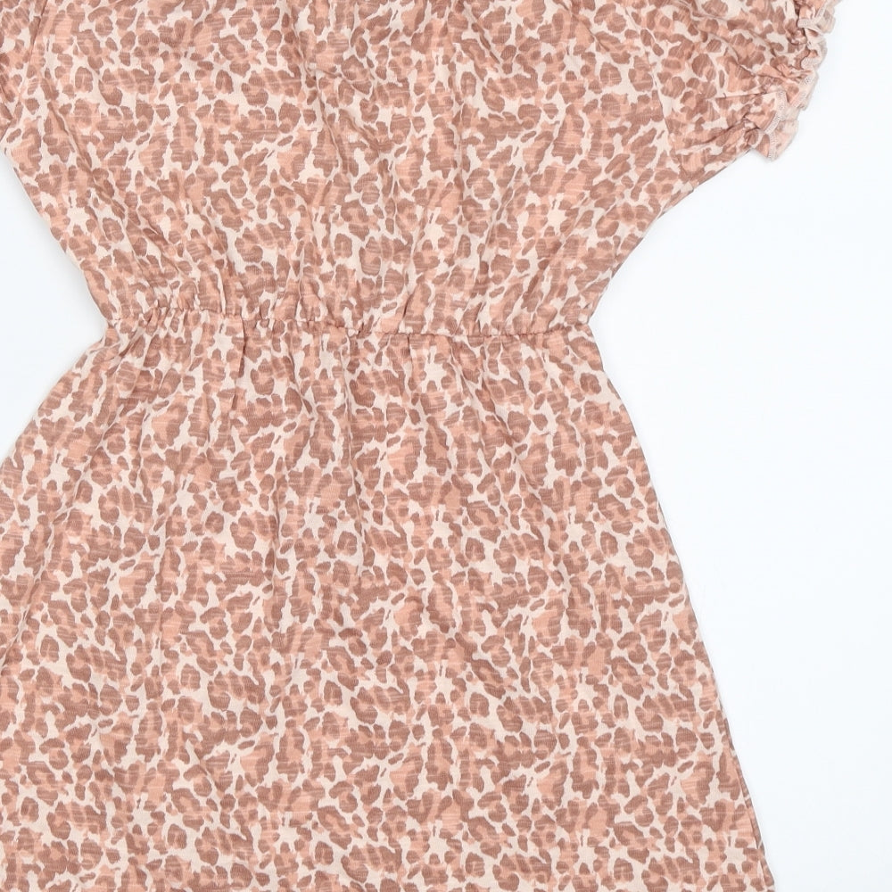 George Girls Pink Animal Print  Skater Dress  Size 6-7 Years