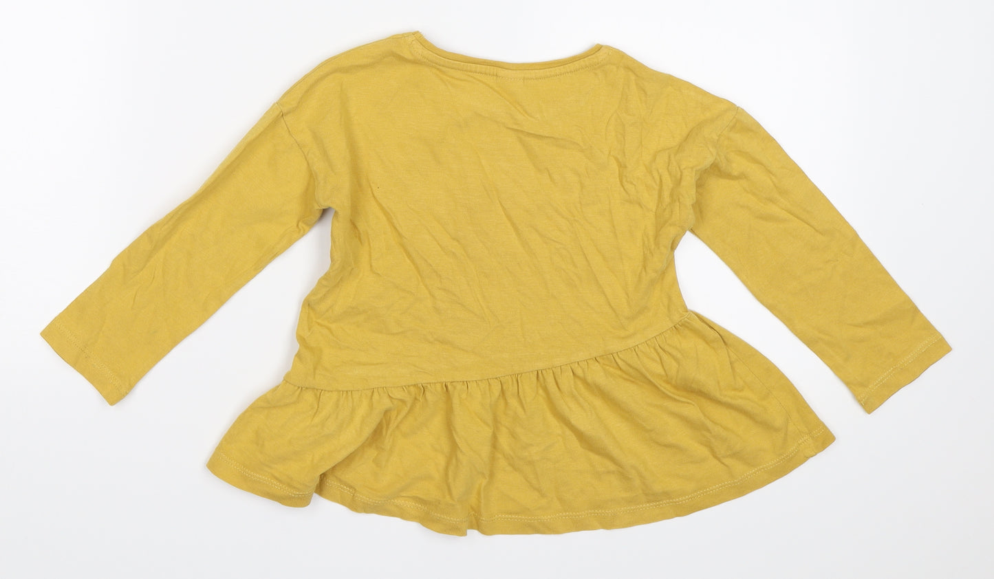 TU Girls Yellow   Basic T-Shirt Size 3-4 Years