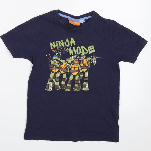 Nickelodeon Boys Blue   Basic T-Shirt Size 5-6 Years  - Teenage Mutant Ninja Turtles