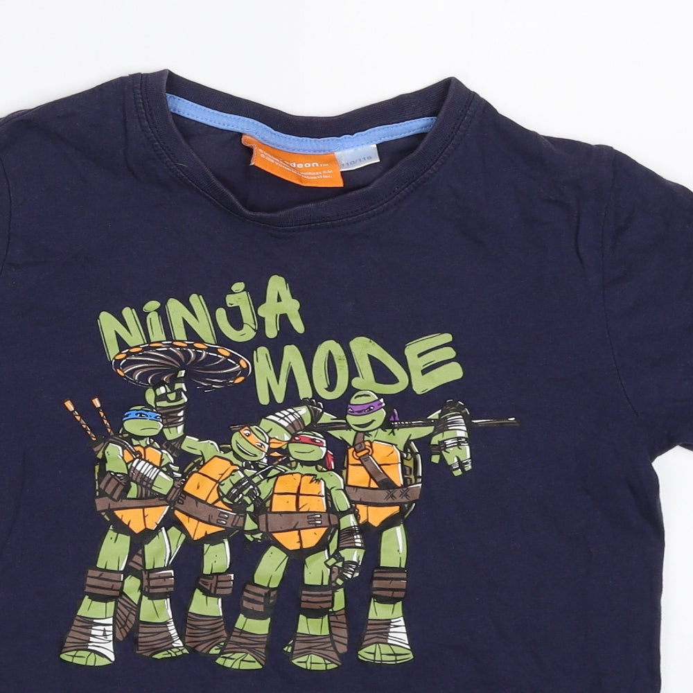 Nickelodeon Boys Blue   Basic T-Shirt Size 5-6 Years  - Teenage Mutant Ninja Turtles