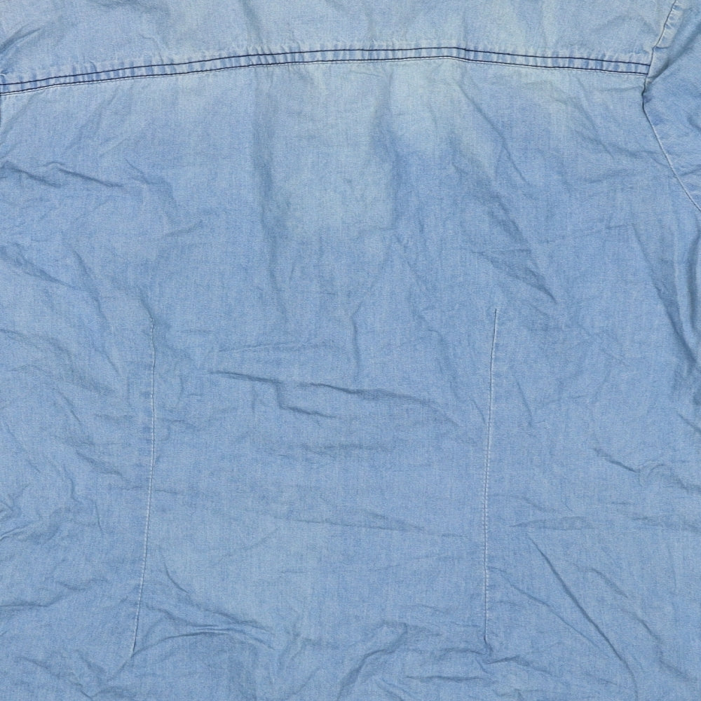 Lola Skye Womens Blue  Denim Basic Button-Up Size 14