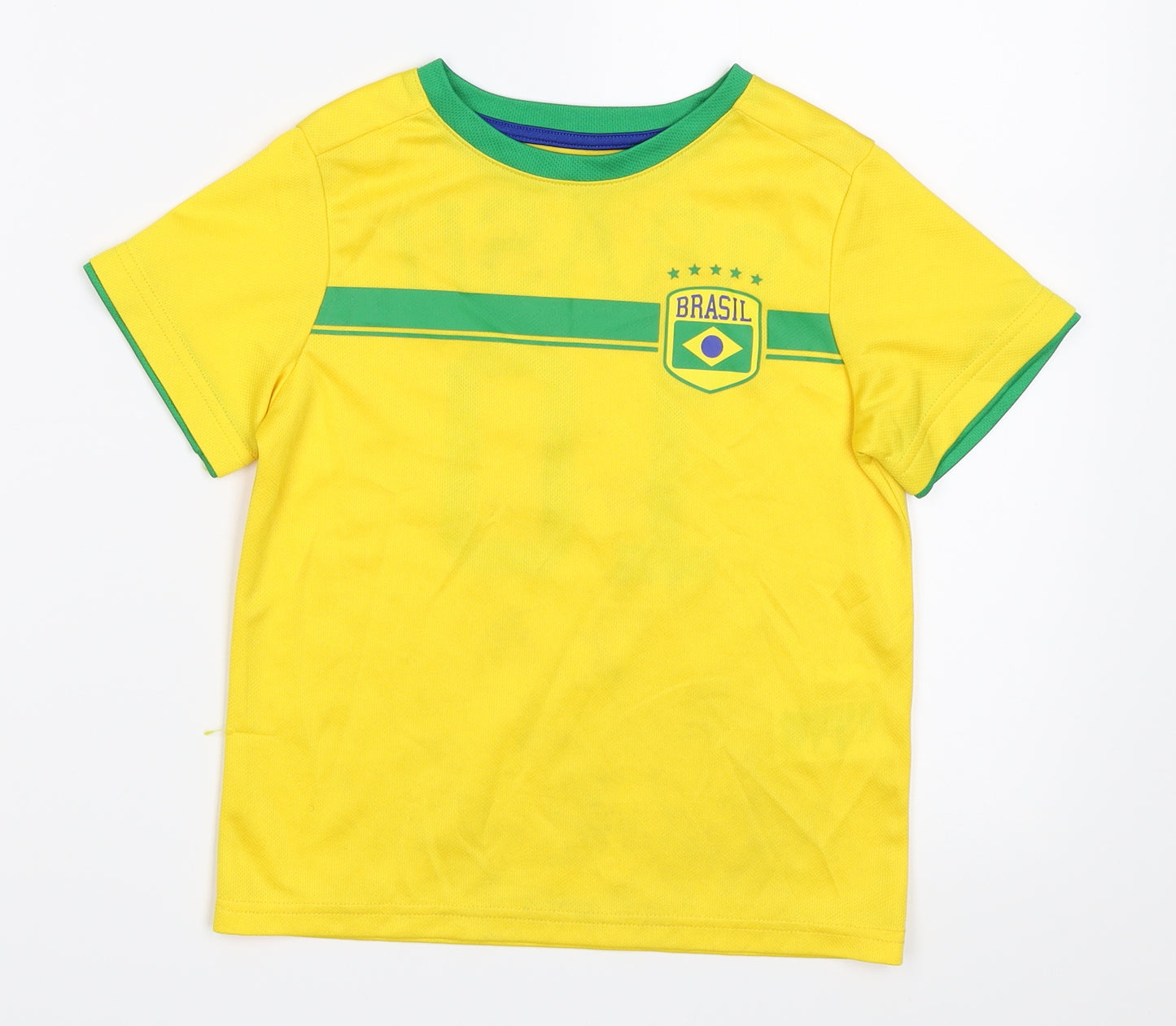 H&M Boys Yellow   Jersey T-Shirt Size 5-6 Years  - Brasil