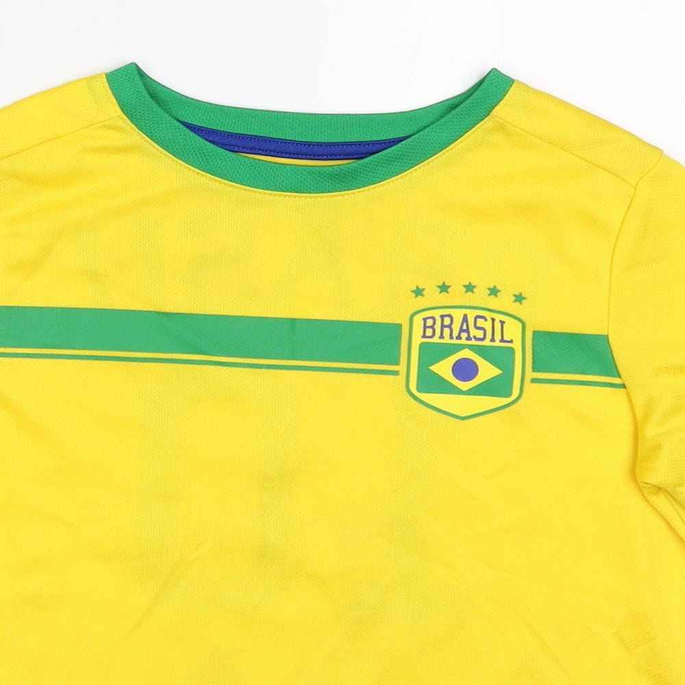 H&M Boys Yellow   Jersey T-Shirt Size 5-6 Years  - Brasil