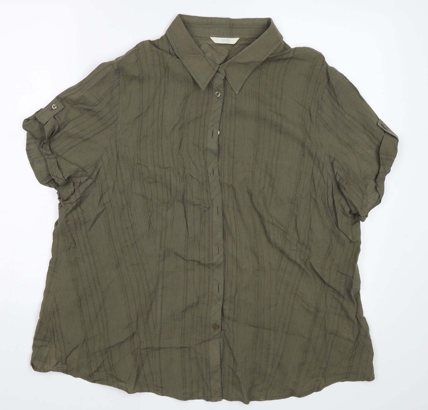 Marks and Spencer Womens Green   Basic Button-Up Size 18