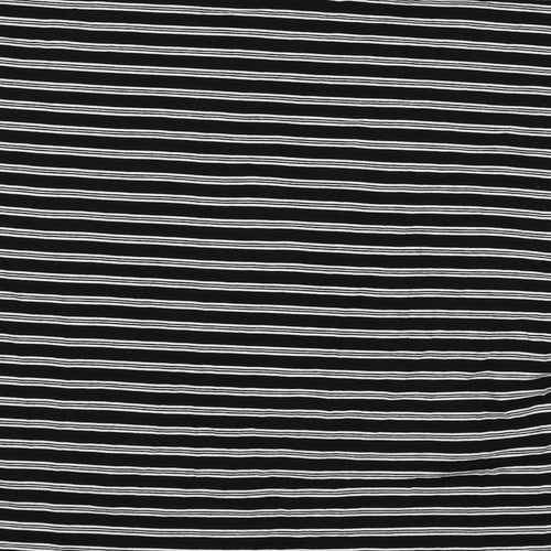 Marks and Spencer Womens Black Striped  Basic T-Shirt Size 14