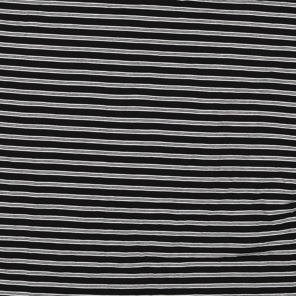 Marks and Spencer Womens Black Striped  Basic T-Shirt Size 14