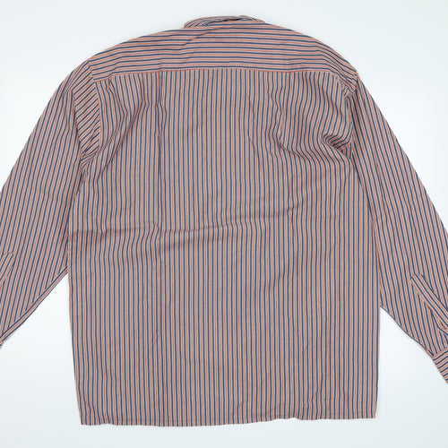 Shannon Mens Red Striped   Button-Up Size 2XL