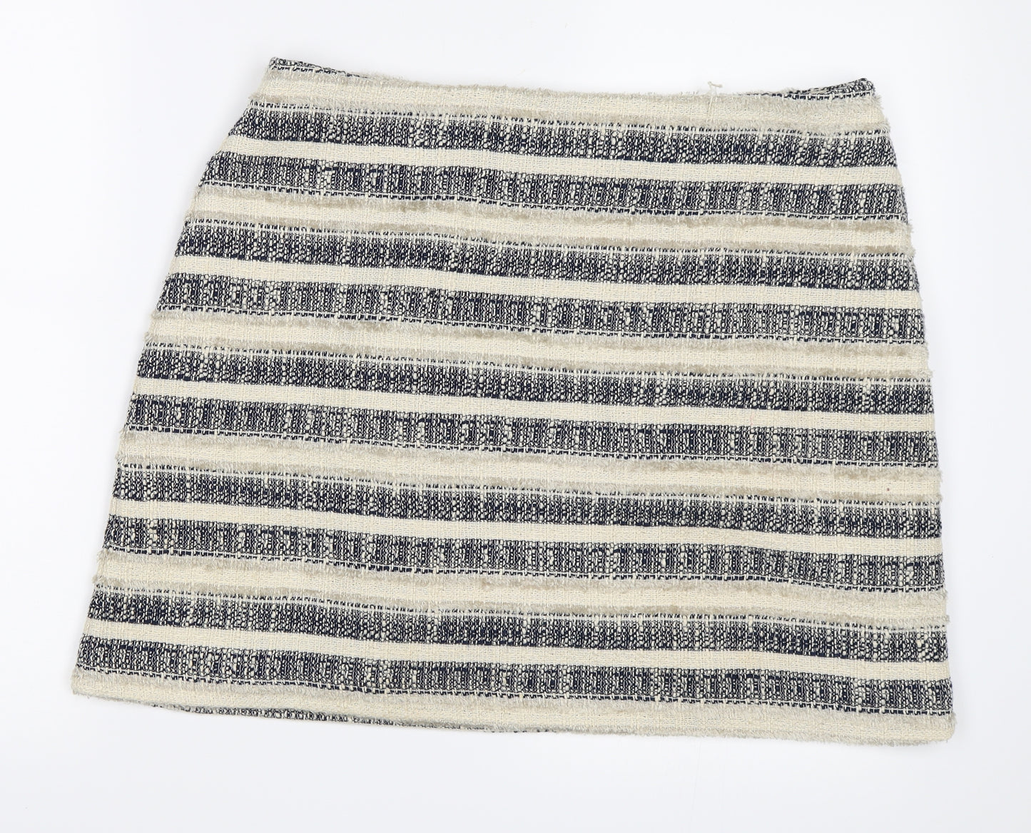 F&F Womens Beige Striped  Mini Skirt Size 14