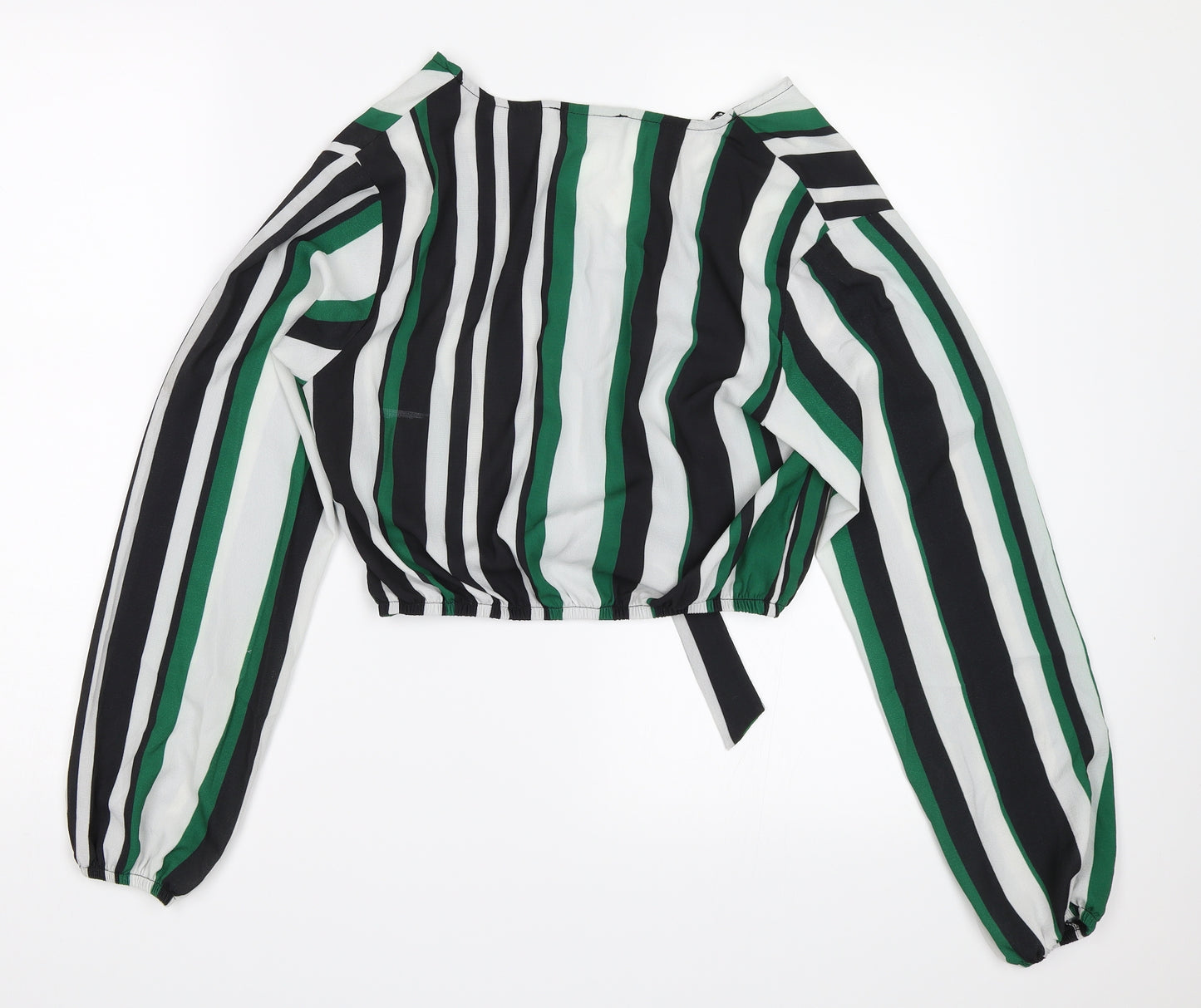Select Womens Green Striped  Basic Blouse Size 12
