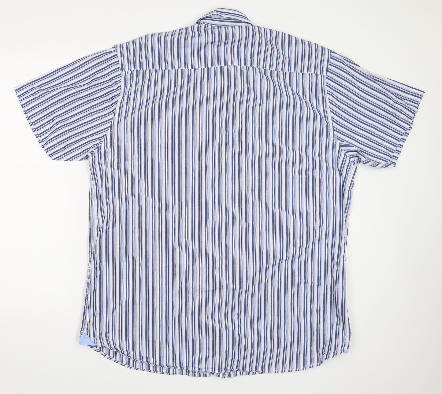 Piere Candin Mens Blue Striped   Button-Up Size XL