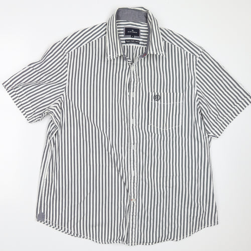 Blue Harbour Mens White Striped   Button-Up Size XL
