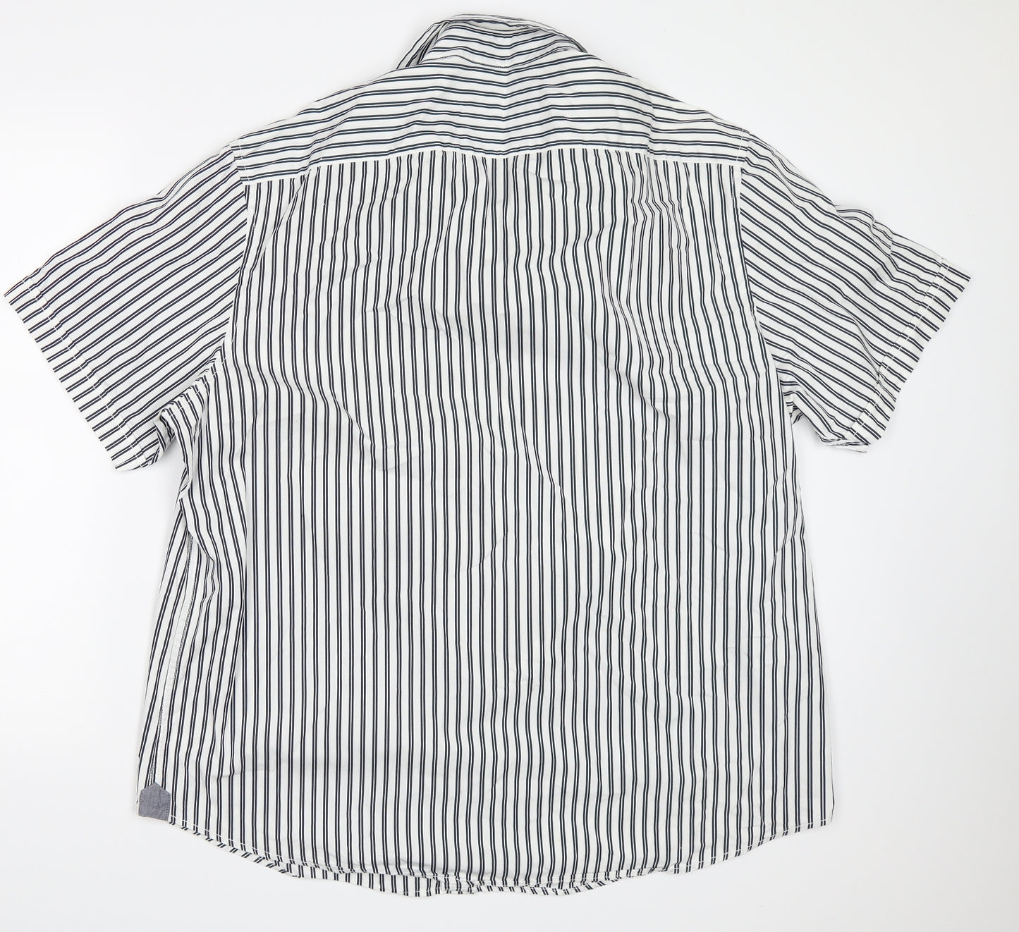 Blue Harbour Mens White Striped   Button-Up Size XL