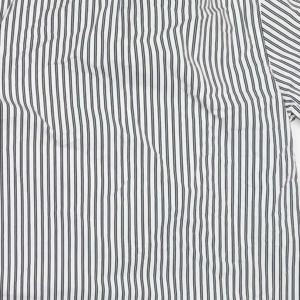 Blue Harbour Mens White Striped   Button-Up Size XL