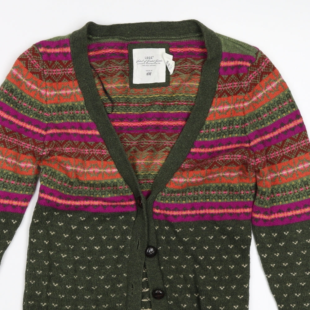 H&M Womens Green   Cardigan Jumper Size XS