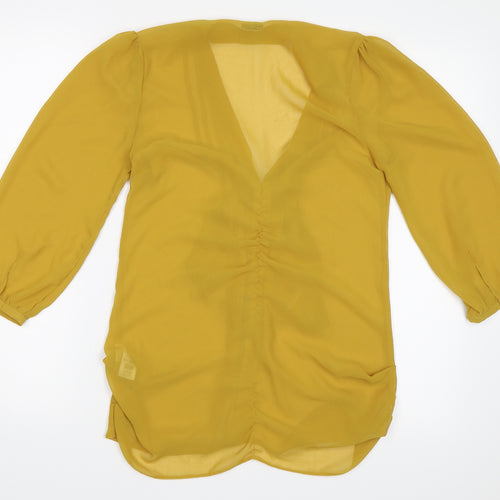 Miss Selfridge Womens Yellow   Basic Button-Up Size 6