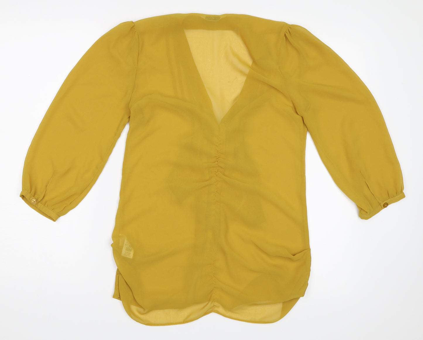 Miss Selfridge Womens Yellow   Basic Button-Up Size 6