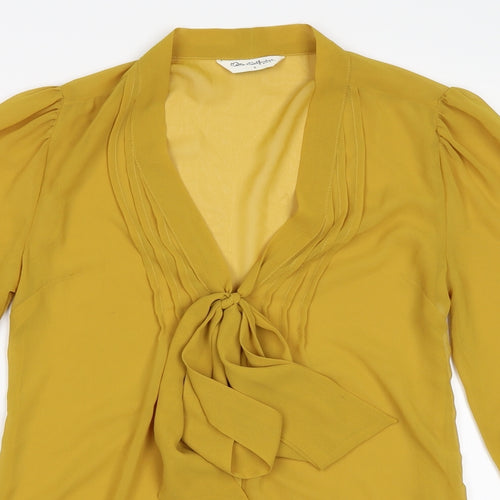 Miss Selfridge Womens Yellow   Basic Button-Up Size 6