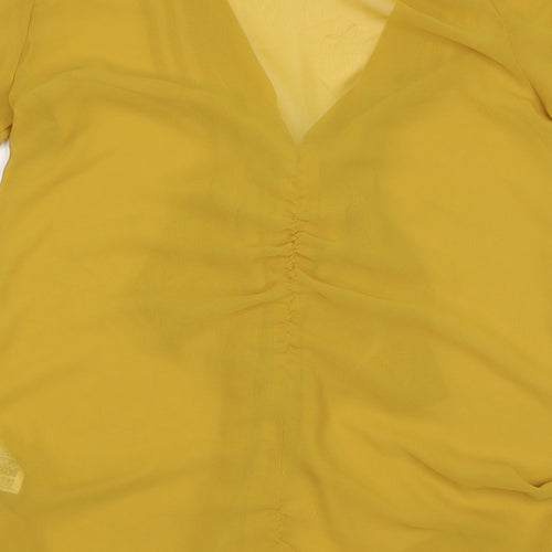 Miss Selfridge Womens Yellow   Basic Button-Up Size 6