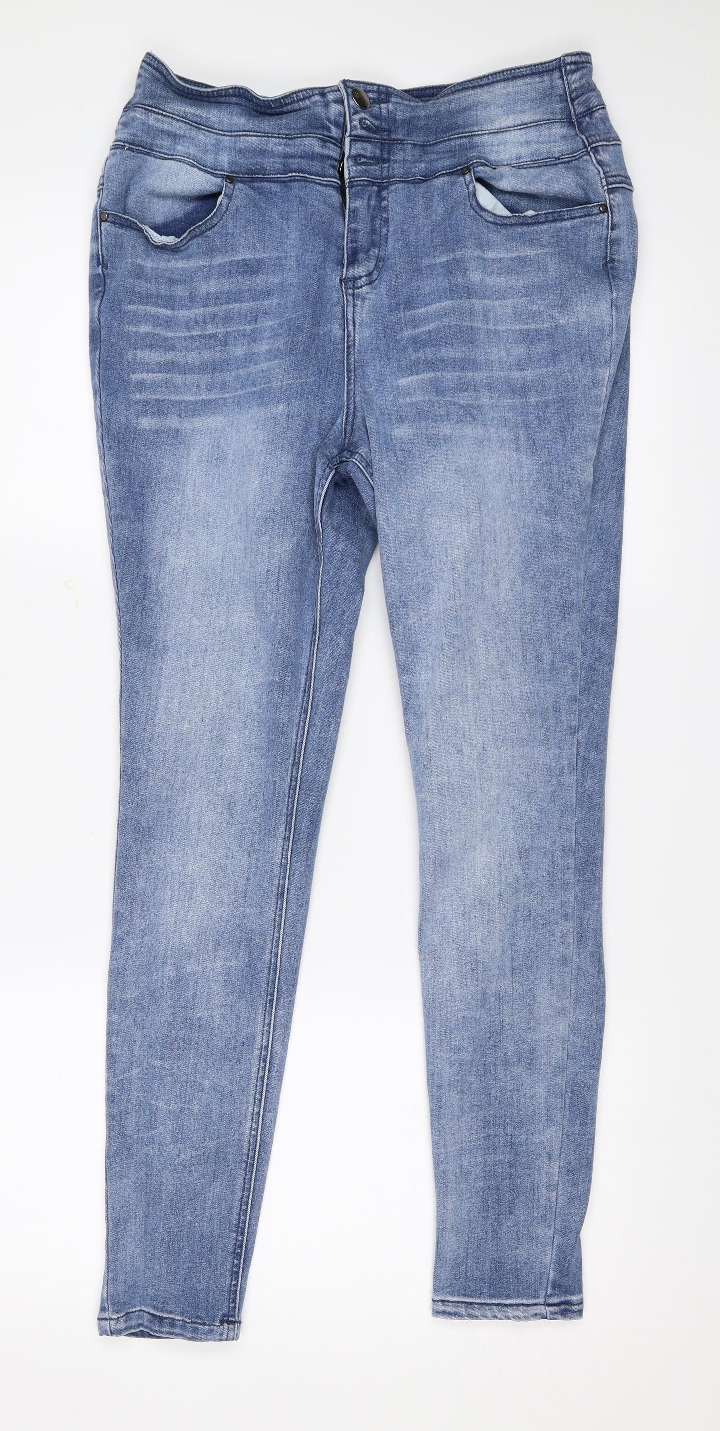 Very Womens Blue  Denim Skinny Jeans Size 14 L28 in