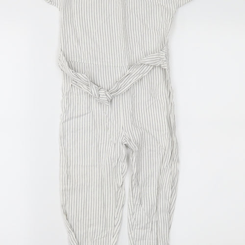 NEXT Girls White Striped  Jumpsuit One-Piece Size 4XL