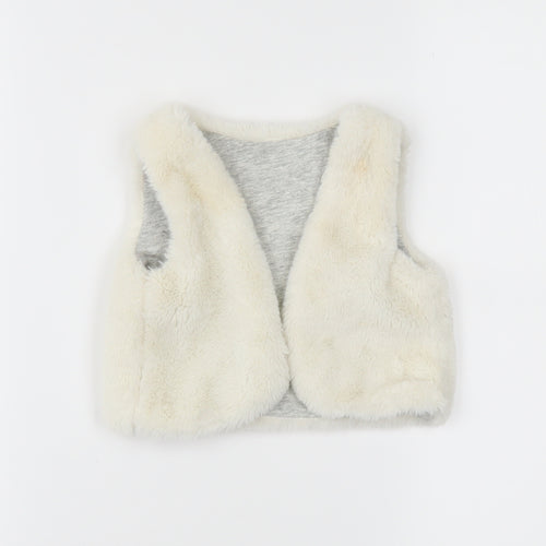 TU Girls Ivory   Gilet Waistcoat Size 9-12 Months