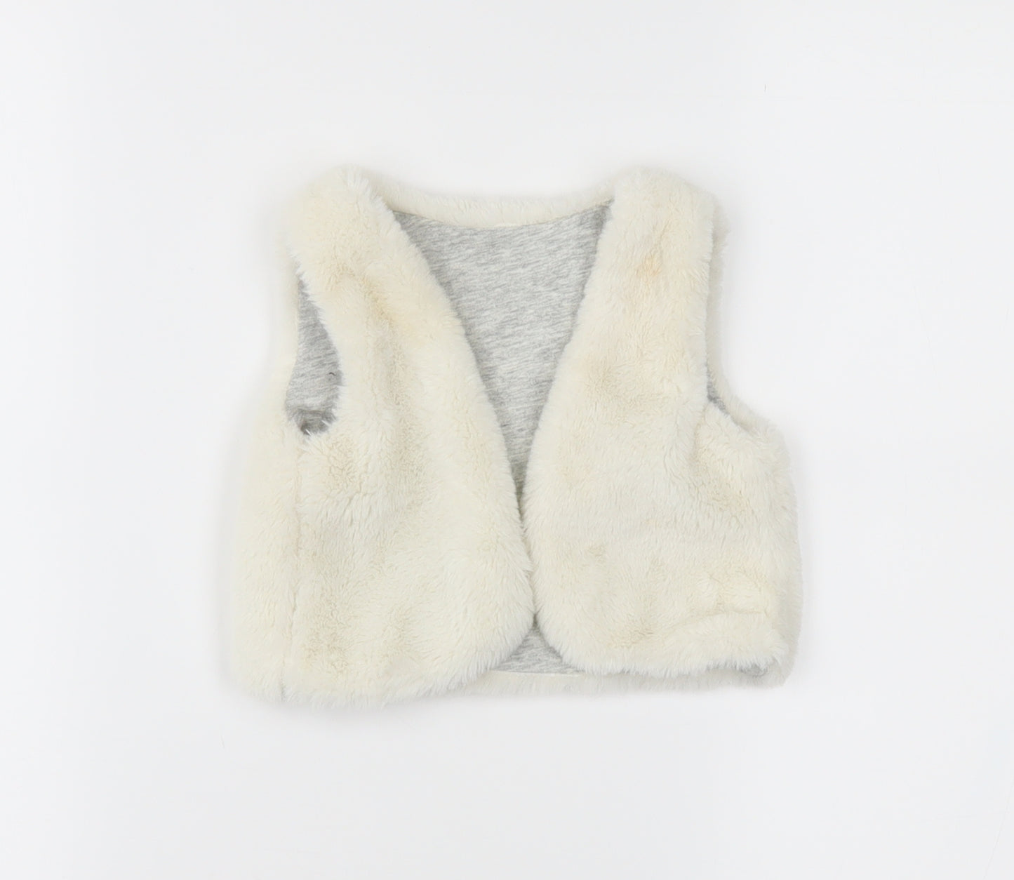 TU Girls Ivory   Gilet Waistcoat Size 9-12 Months