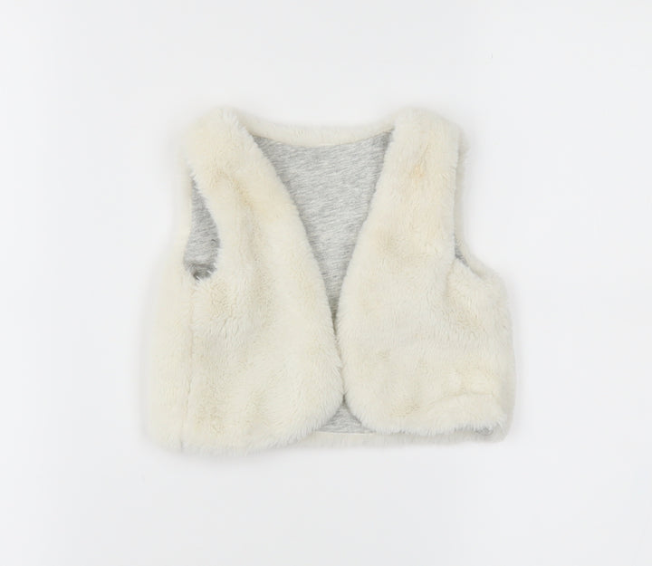 TU Girls Ivory   Gilet Waistcoat Size 9-12 Months