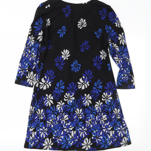 Roman Womens Black Floral  Fit & Flare  Size 10