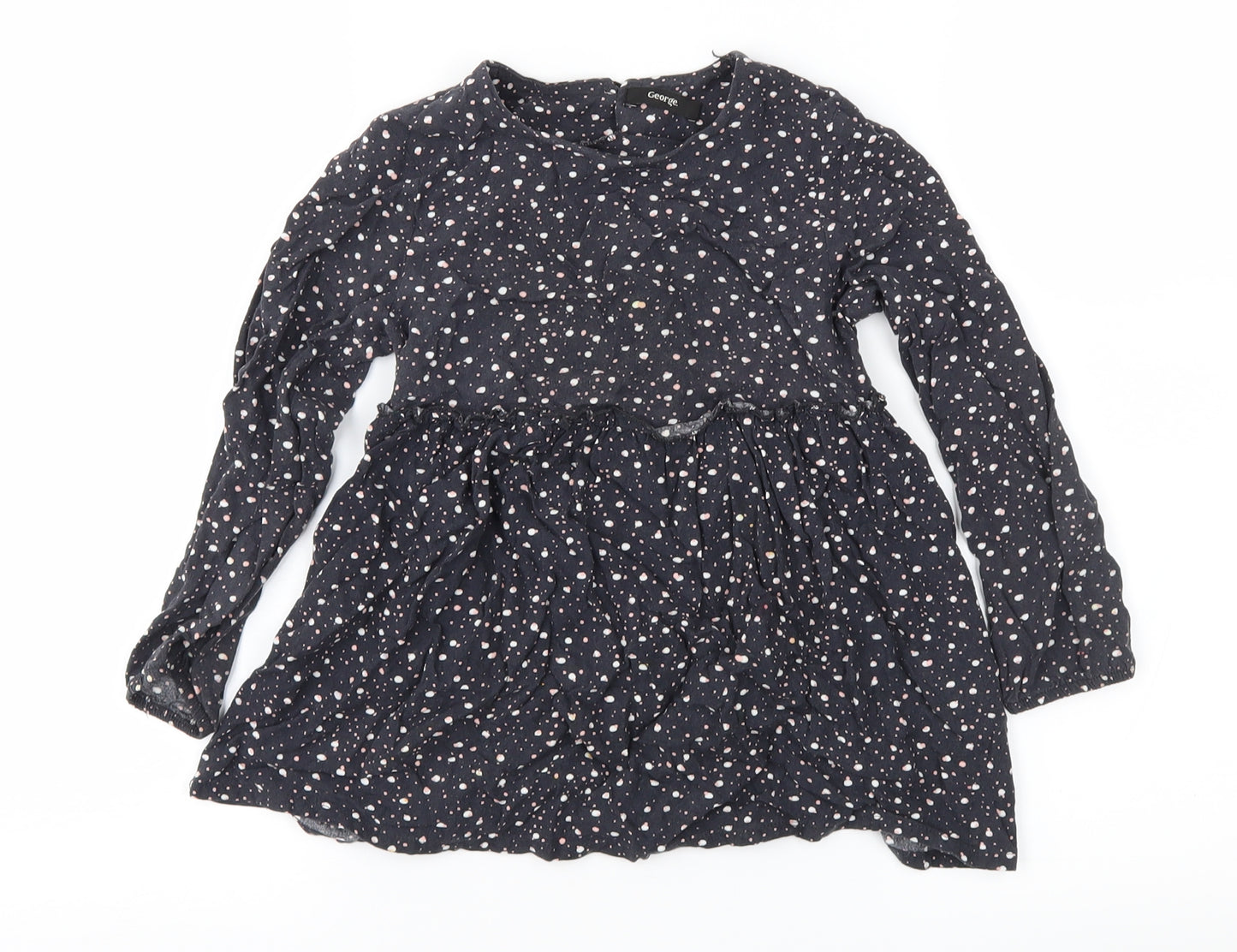 George Girls Grey Spotted  Fit & Flare  Size 5-6 Years