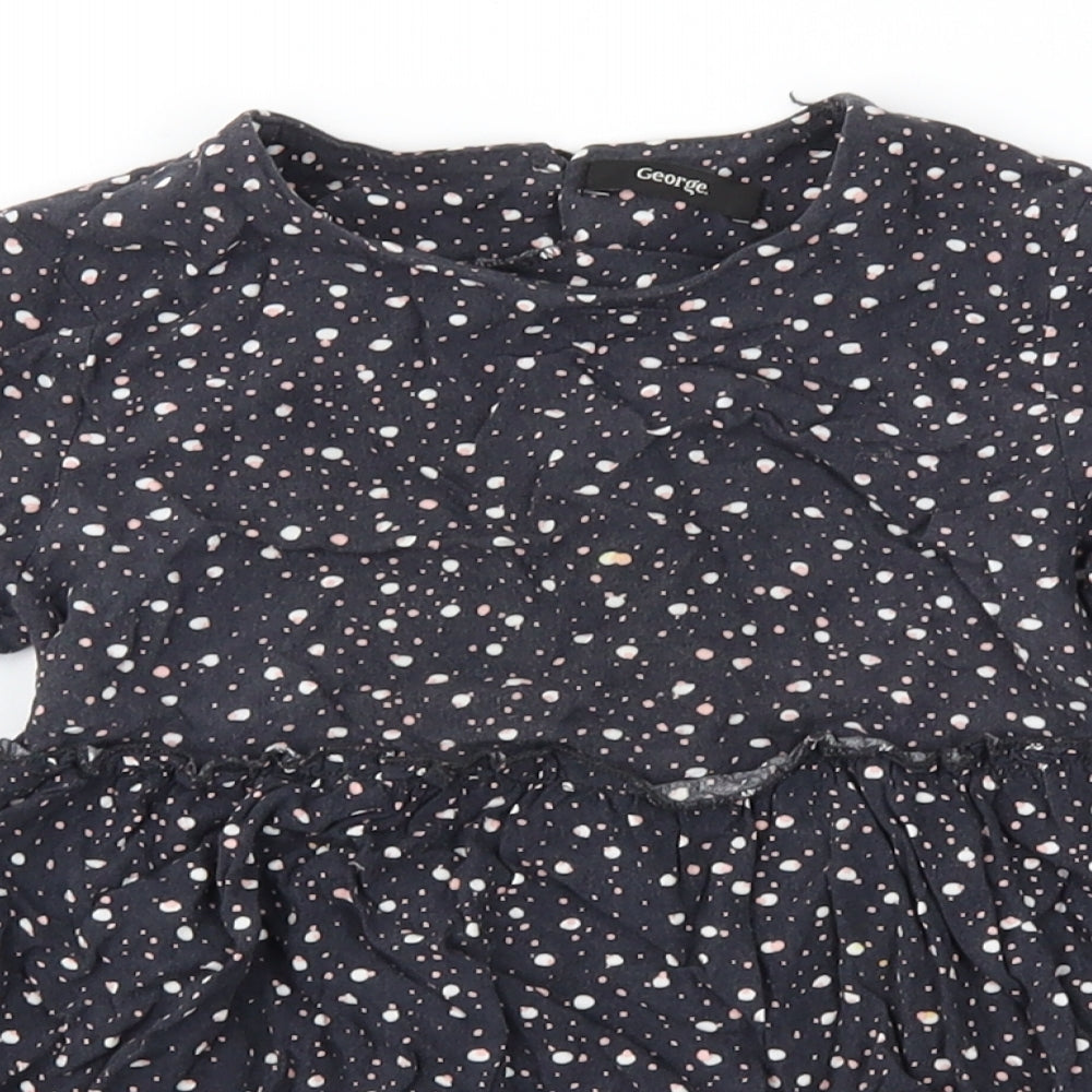 George Girls Grey Spotted  Fit & Flare  Size 5-6 Years