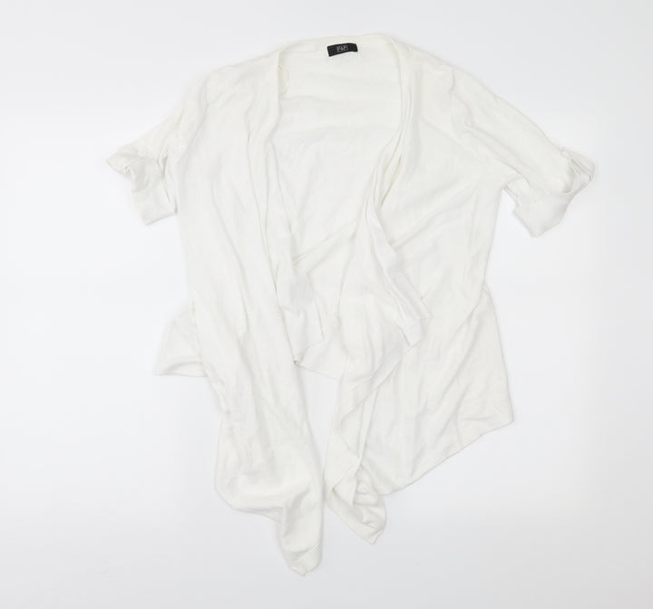 F&F Womens White Cardigan Jumper Size 10