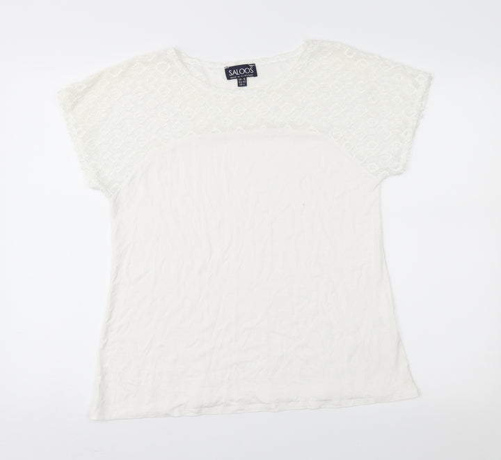 Saloos Womens White Basic Blouse Size 16